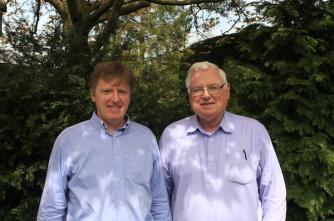 Superior General Fr Kevin O'Neill with Columban Fr Peter Hughes, Regional Director in Britain