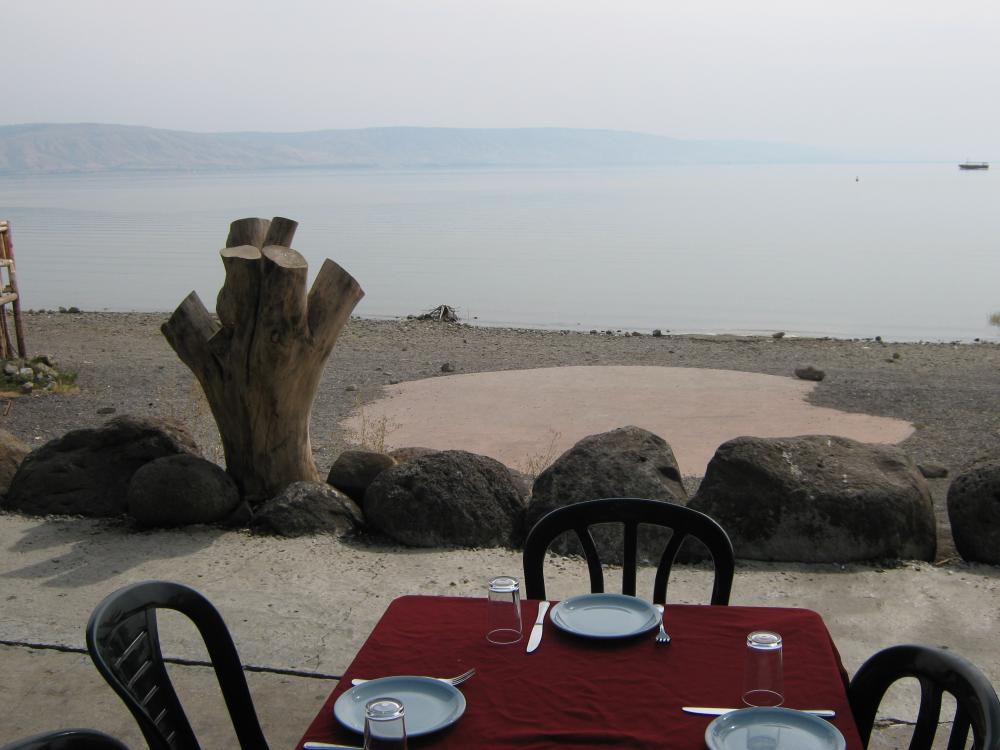 The view of the Sea of Galilee from our table - Photo: Fr Colin McLean