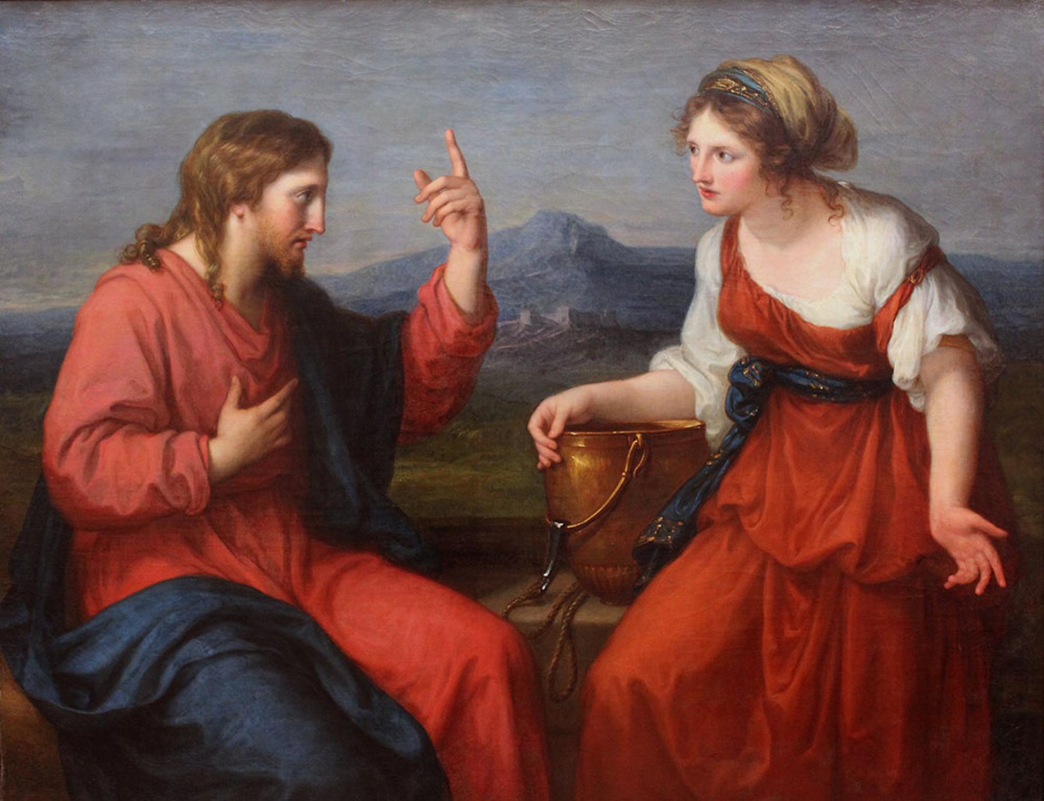 Photo: Christ and the Samaritan woman at the well. Angelica Kauffman  (1741–1807). Wikimedia Commons
