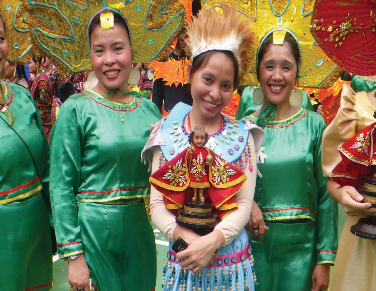 Preparing to dance the Sinulog at a festival to honour the Santo Niño.. Photos: Fr Jim Mulroney SSC