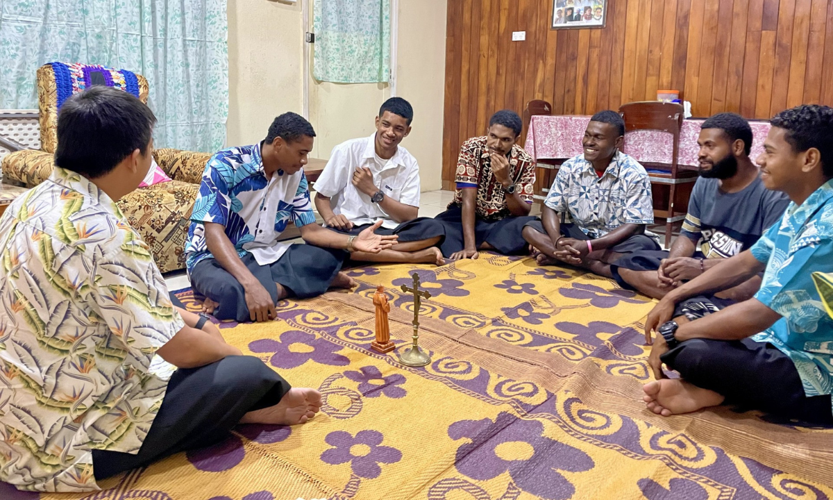Fr Carlo with young men discerning their vocations – “I continue to journey with our young men, helping them, the sheep of Christ, to remain close to Jesus the Good Shepherd.” Photo: Fr Carlo Jung