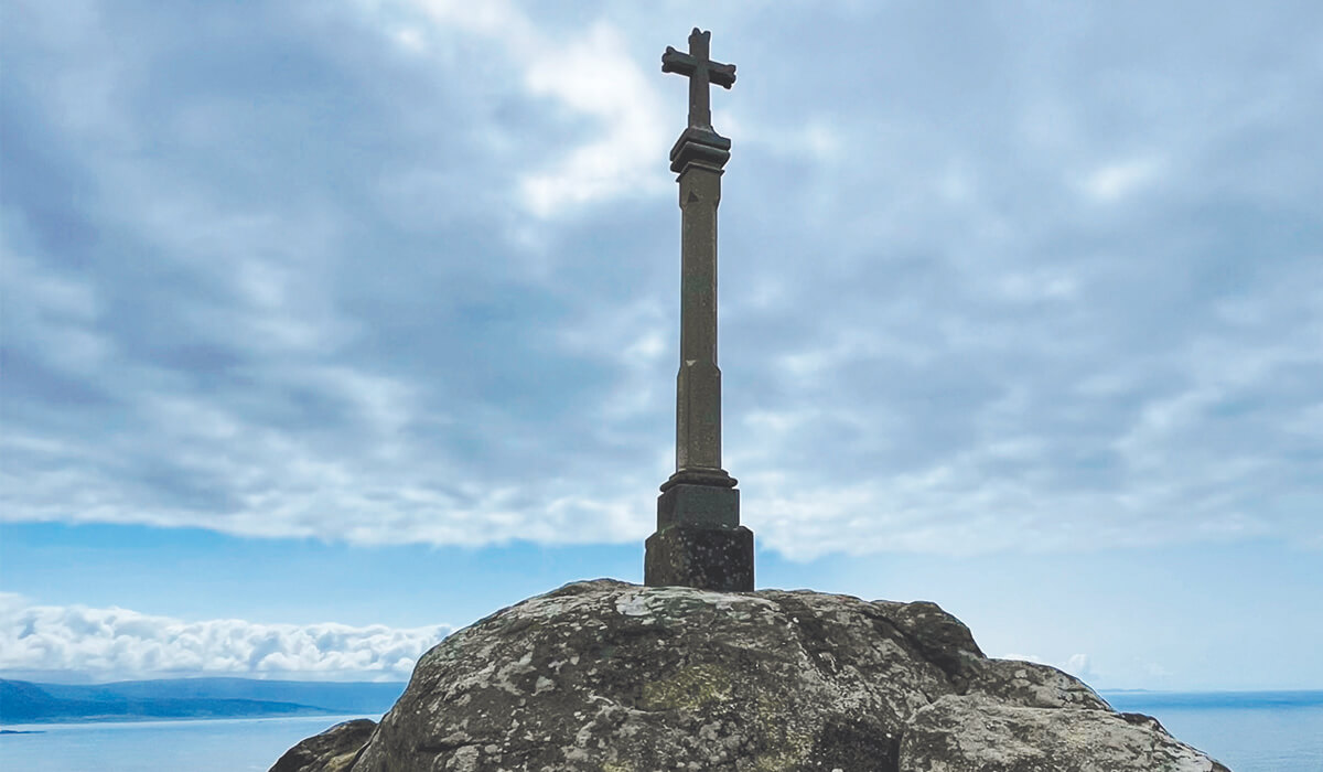 Photo: The Cross of Cape Finistere symbolizes completion, reflection and letting go, located 90 km from Santiago.