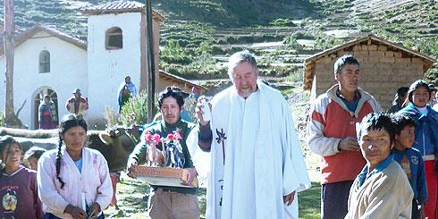 Columban Fr Liam Carey on mission in Peru.